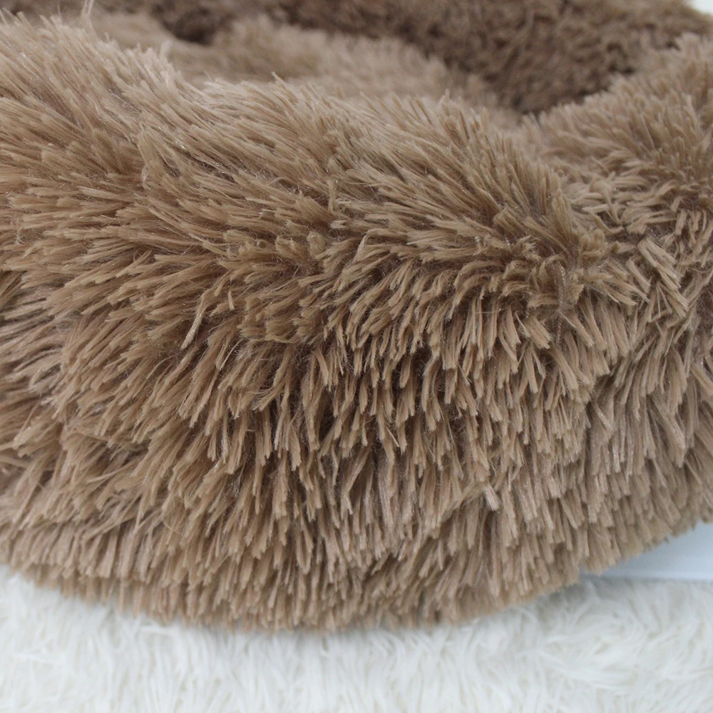Original Calming Donut Cat and Dog Bed in Shag Fur, Multiple Sizes and Bundle