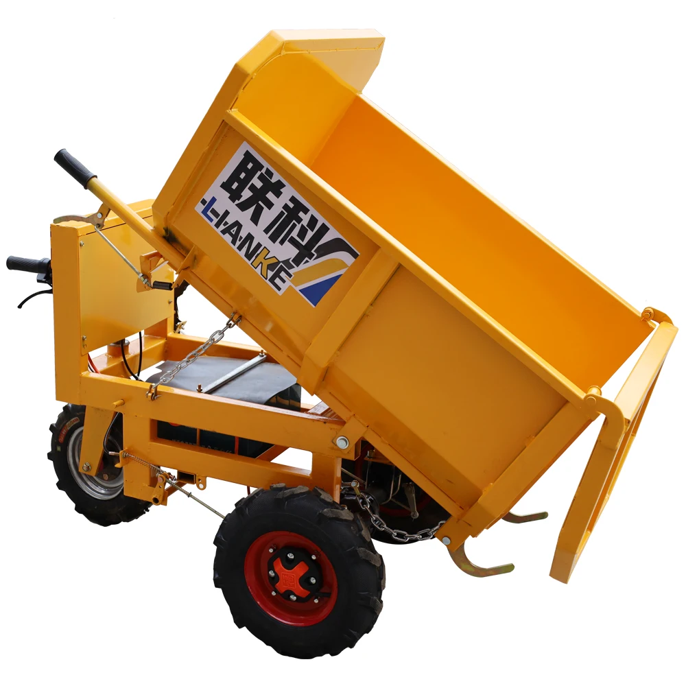 LK12 small electric trolley, electric cargo transporter dumper, electric handcart for garden