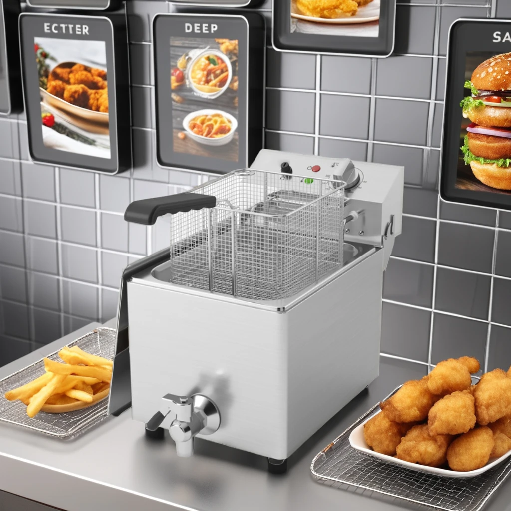 Large Capacity Stainless Steel Electric Deep Fryer Single Pot for Household and Outdoor Use for Restaurants and Hotels