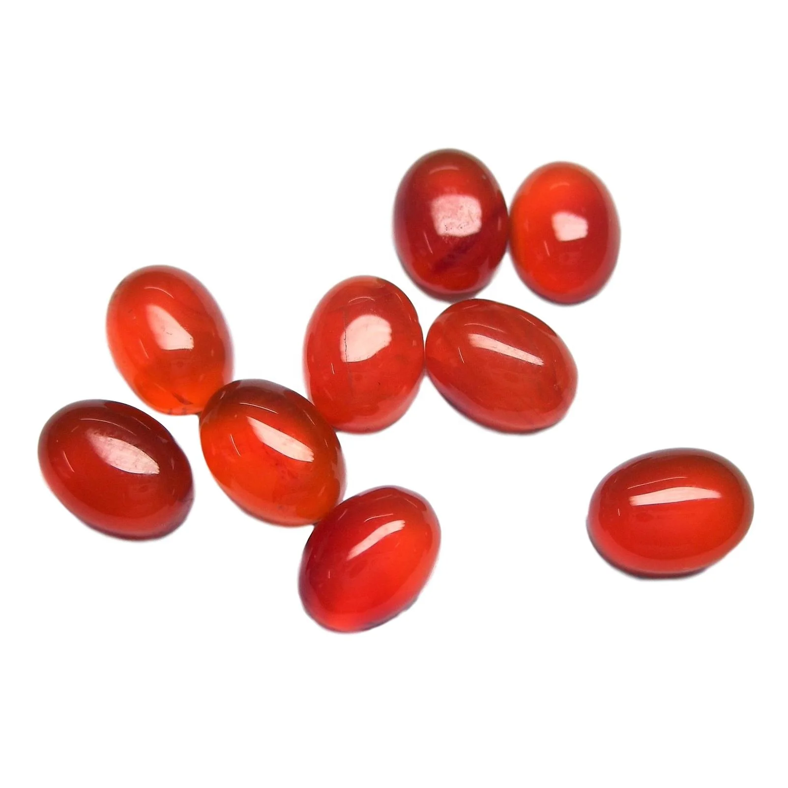 
 polished oval cabochon carnelian gemstone  