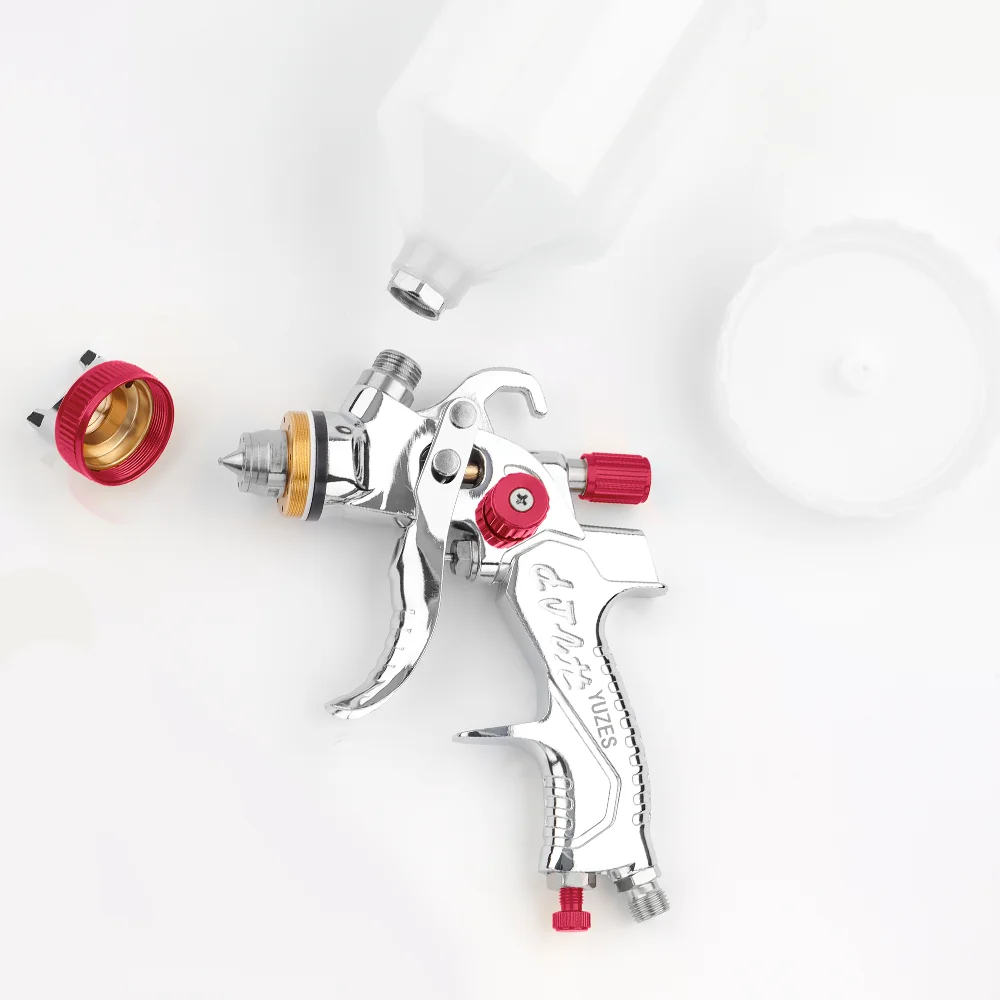 Professional HVLP 600ML Paint Spray Guns Pneumatic Tools 1.4mm/1.7mm/2.0mm Automotive Spray Gun For Auto Refinish.