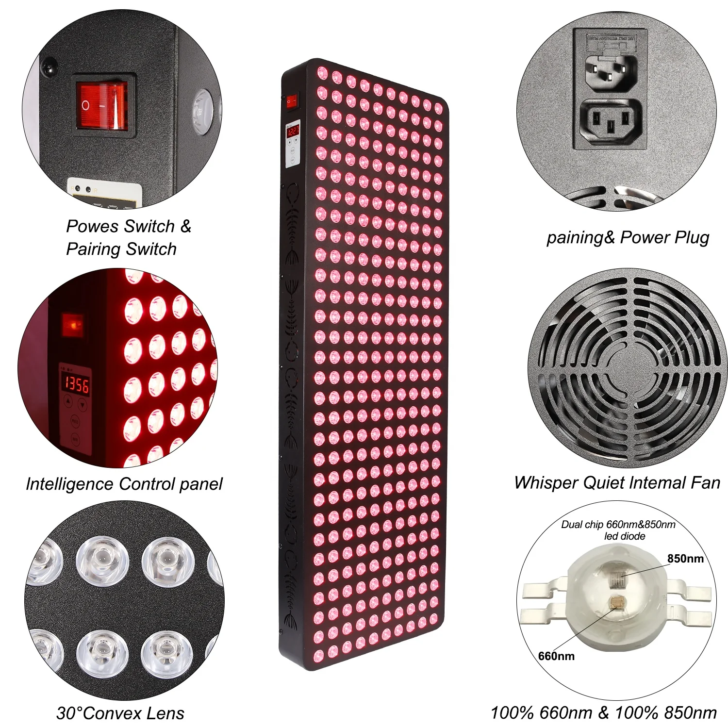 LXR Newest Product Oem 1500w Led Red Light Therapy Intelligent Timing Control Wrinkle Device