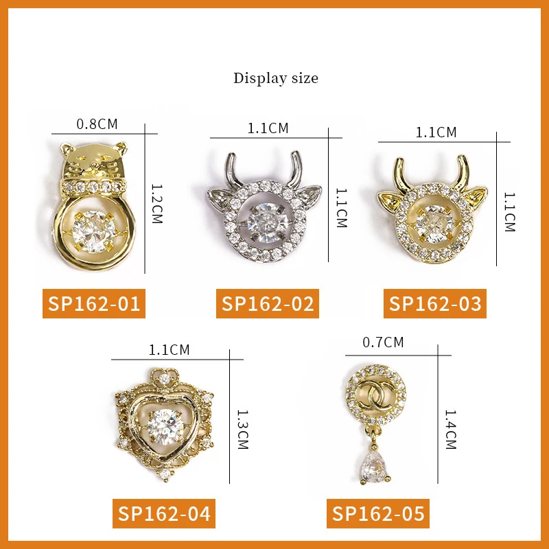 Light luxury manicure zircon diamond jewelry bull head super flash color retention nail drill stickers do not fade