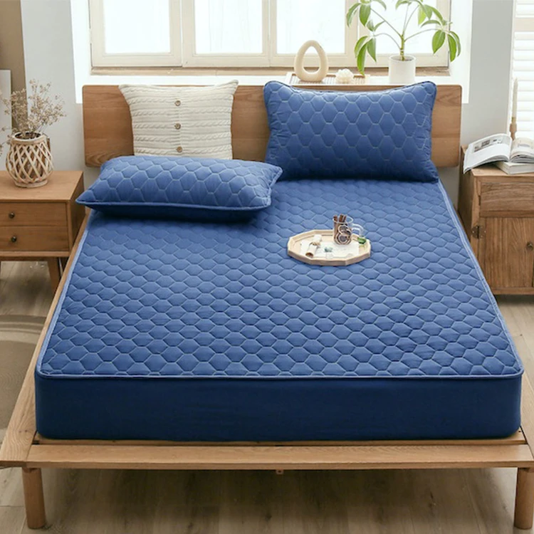 Супер Королевский синий охлаждающий на молнии хлопковый водонепроницаемый матовый чехол для кровати протектор матраса