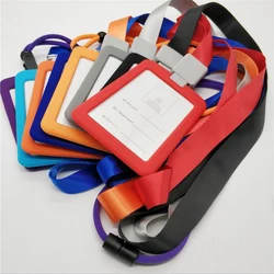 Factory Wholesale Silicone ID Card Holder Badge ID Name Card Case Tag Holder With Clear Acrylic Window