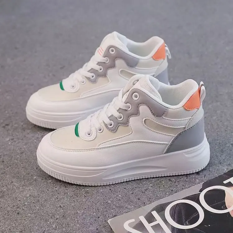Высококачественные Белые Повседневные кроссовки, Нескользящие удобные кроссовки с мягкой подошвой, высокие кроссовки для женщин и женщин