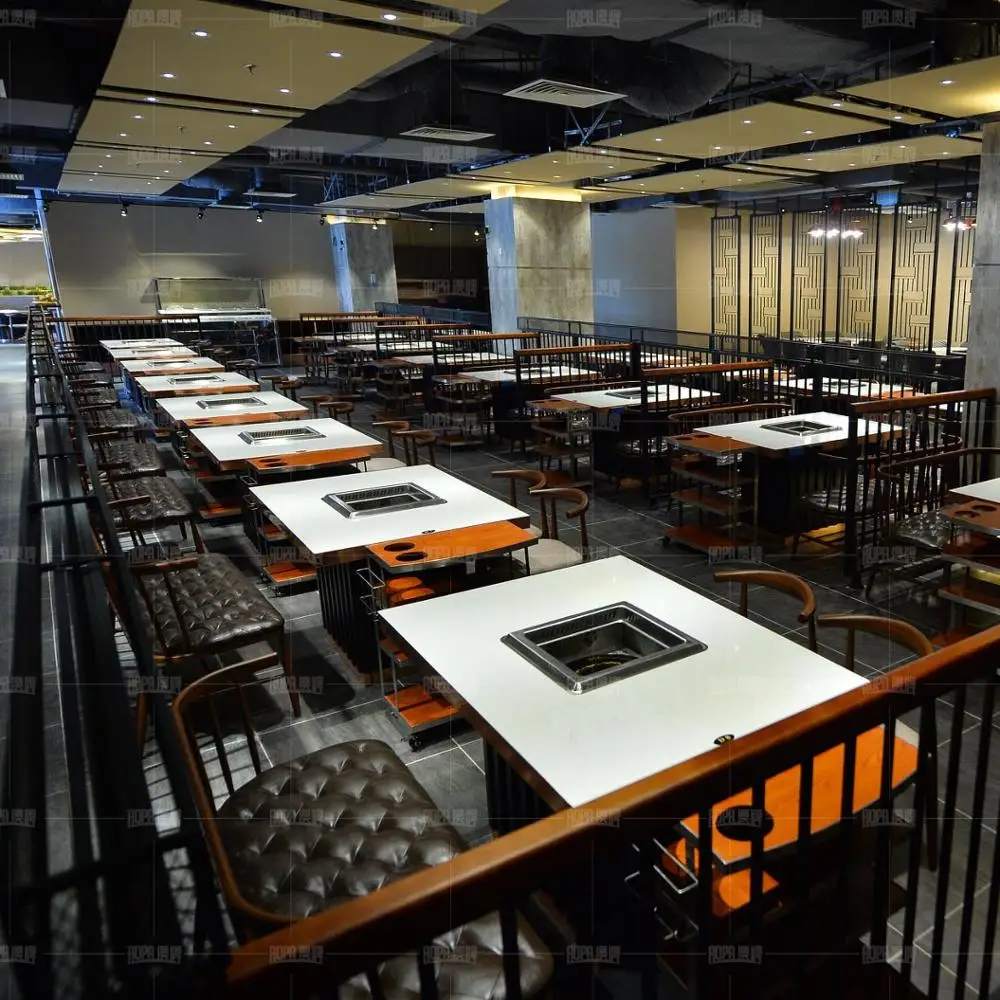 AOPA Factory No Need Lay Pipes Physical Filtration Smokeless Steamboat Hot Pot Table