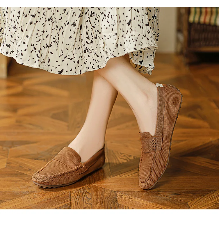 New Arrivals Customized Dress Ballet Shoes Loafers Driving Loafers Flat Casual Flying Weave Boat Flats Shoes For Women