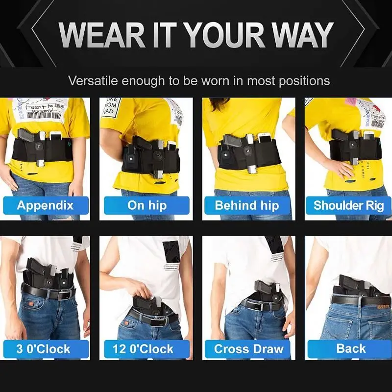 Concealed Carry Womens Waistband Neoprene Pistol Belly Band Gun Holster For Outdoor Sports
