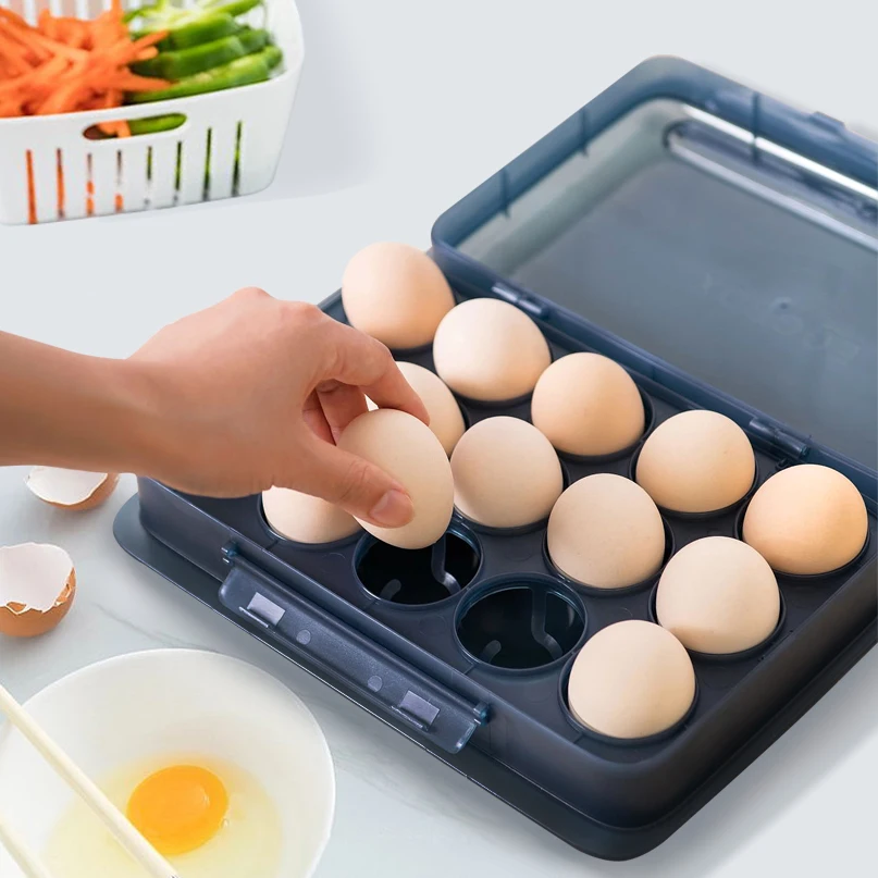 15 Refrigerator Fridge Organizer Drawer Type Date Reminder Egg Tray Cartons Storage Container Box