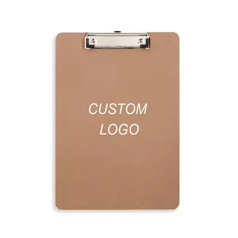 Customized Wooden Clipboards Hardboard Standard A4 Letter Size Wood Clip Boards Folder MDF Clipboard with Hanging Hook
