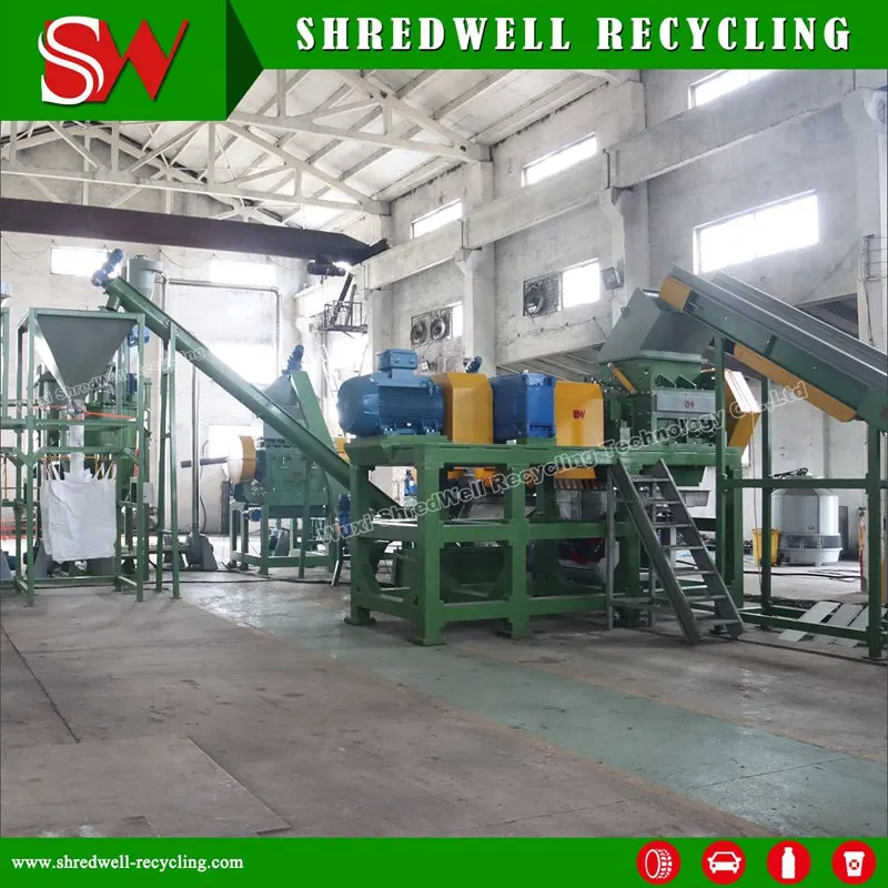 SHREDWELL Tire Recycling Plant Waste Tire Shredding Line Tire Shredder Machine For Sale