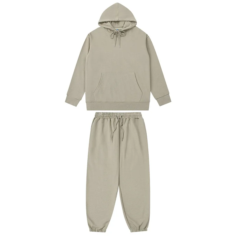 MSET5015 High Quality Low OEM MOQ 350g Unisex Solid Color Jogger Set Sweatpants and Hoodie Set Training&Jogging Wear