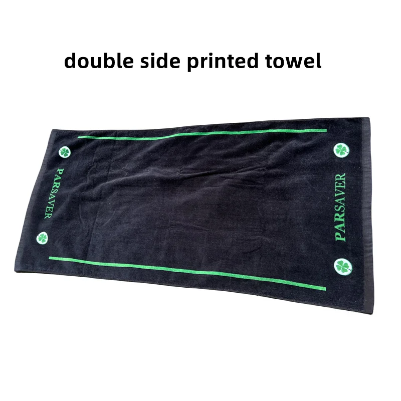 Custom Logo Black Cotton Double Side Printed Beach Towels