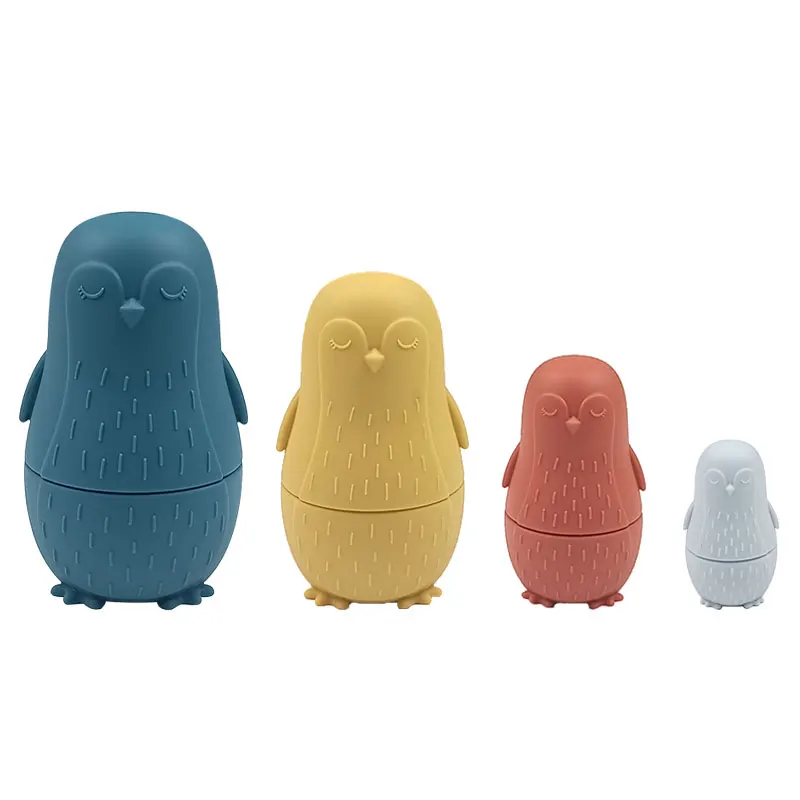 Kids Early Educational Toys Silicone Stacking OWL Toy Tower Game Blocks Baby Montessori Toys