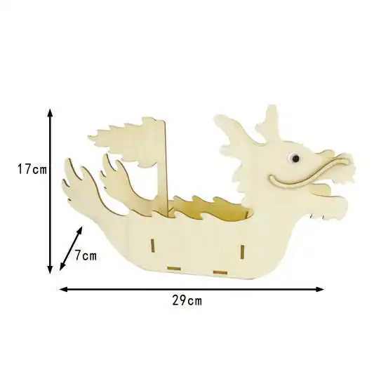 Manufacturer Customized Wooden Toy Unisex Chinese Dragon Boat Craft Hot Selling Shipping S for Children