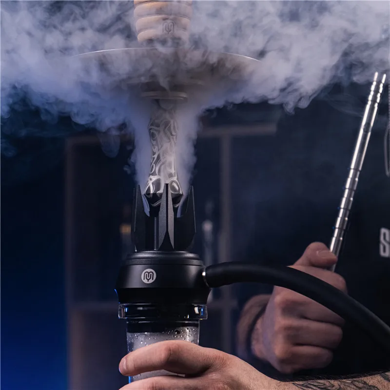 Yimi Hookah Orginal Design Crown Design Luxury Hookahs Hookah Set Les Shisha Black Color Hukkah Shisha with Gift Box
