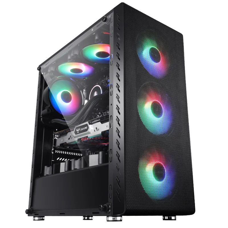 Лидер продаж корпус для компьютера Mid Tower Atx игрового ПК черный Настольный стандартный ATX Power вентилятор 12 см/14 см 0 5 мм 1400 шт.
