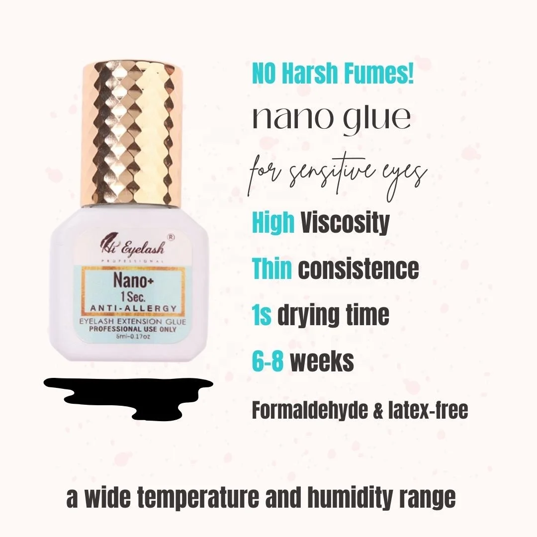 hieyelash 3ml No Irritation Bottle Black Best Private Label Japan Wholesale Professional Permanent Eyelash Glue