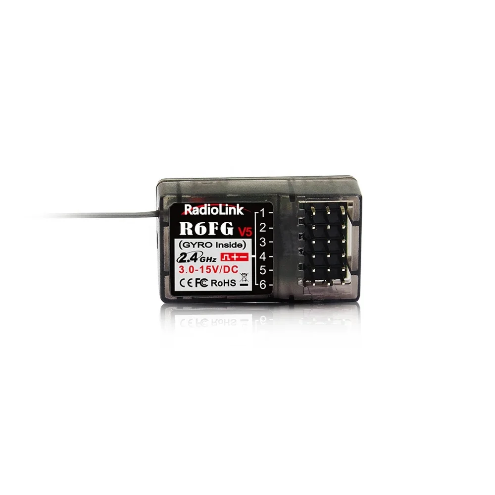 RadioLink R6FG V5 6 Channel Gyro Receiver For RC Remote Controller Car Boat RC6GS/RC4GS/T8S Transmitter