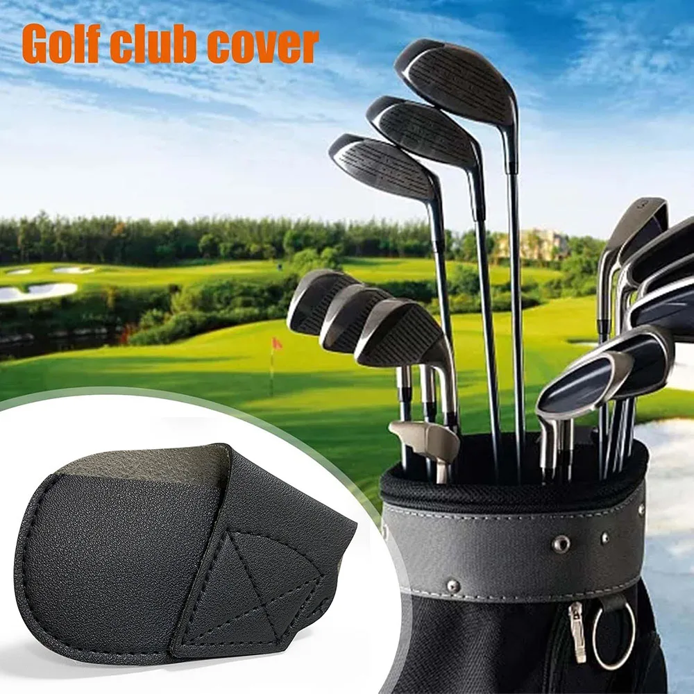 Golf Club Holster Cap Head Protector Universal Durable PU Leather Golf Iron Cover Right Hand Headcover for Men and Women