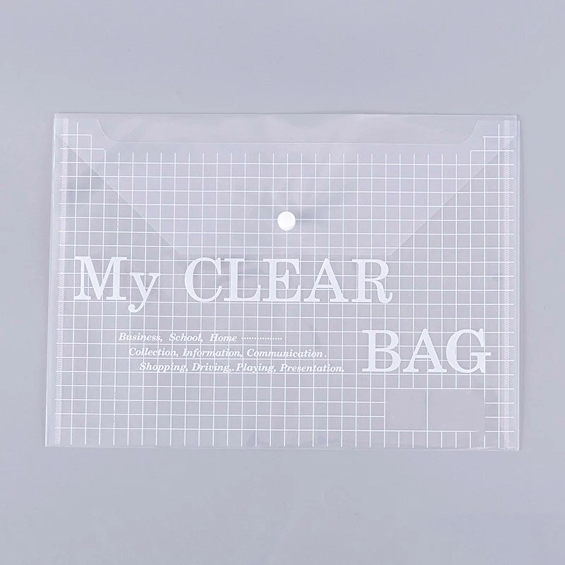 Office Supplies A4 Cartoon Document Bag Clear Lattice Plastic PVC File Folders