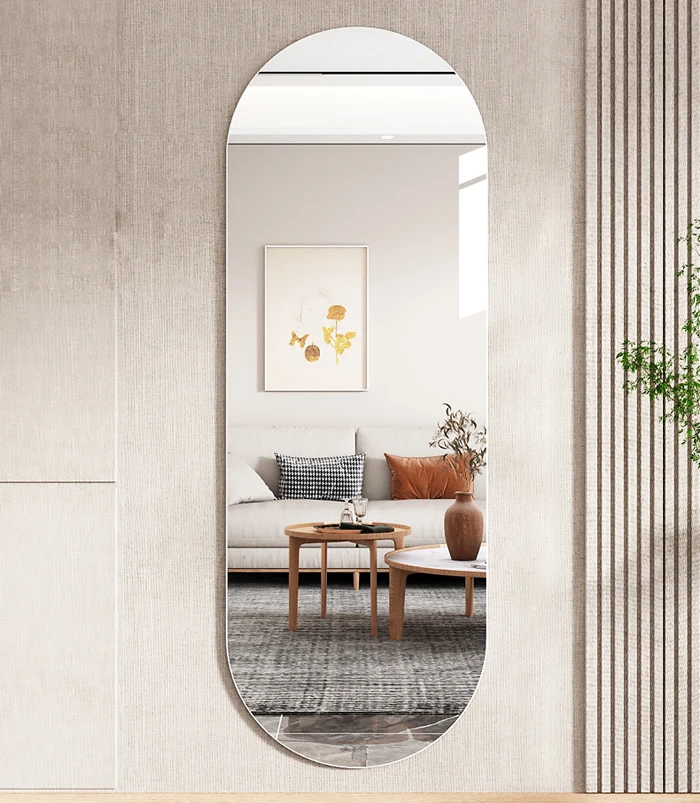 Оптовая продажа простые полированные большие безрамные круглые прямоугольные овальные Скошенные настенные зеркала для ванной комнаты салона