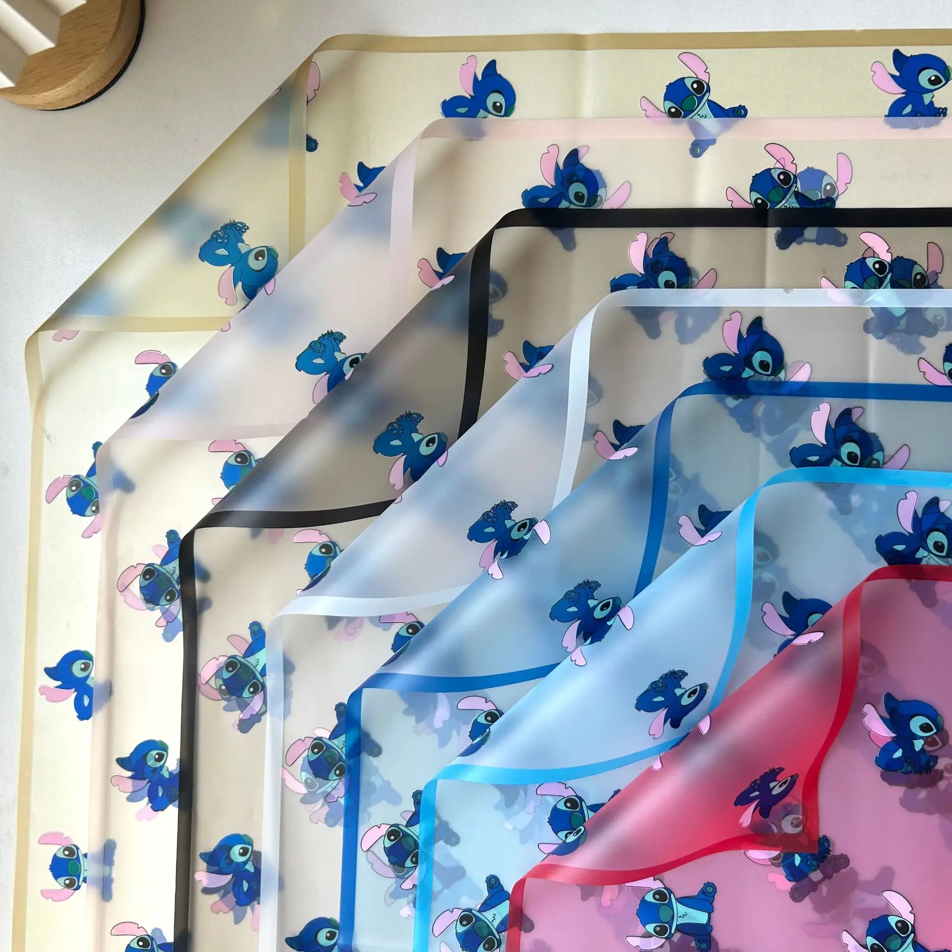 Stitch Paper Colorful edge Waterproof flower wrap paper plastic film stitch flower paper 20 sheets/bag 58cm*58cm