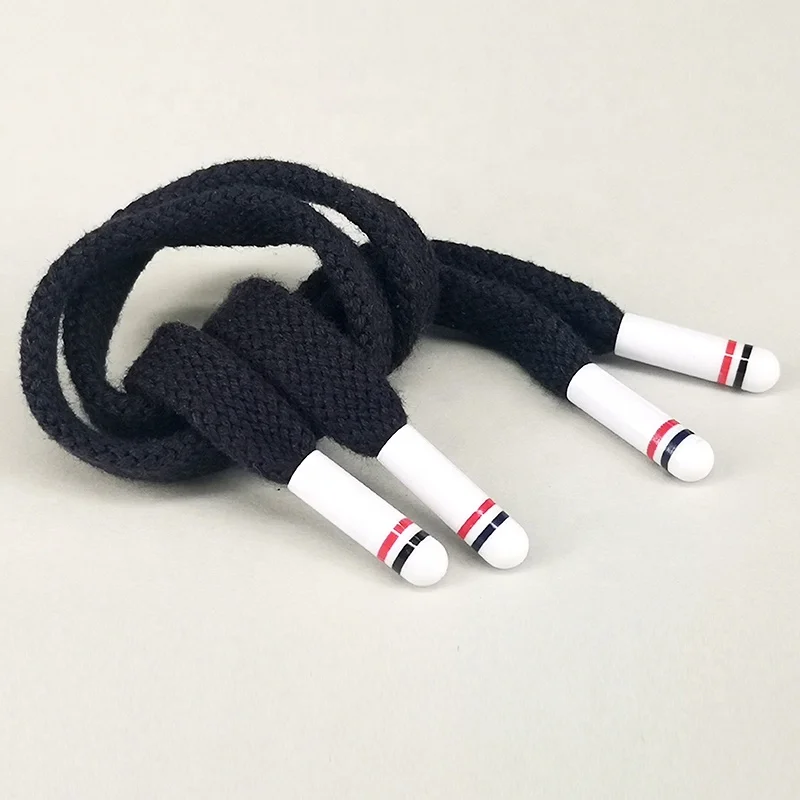 Нейлоновый шнур оплетка высокого качества цветная Толстовка плоский полиэстер шнурок с круглым силиконовым концом