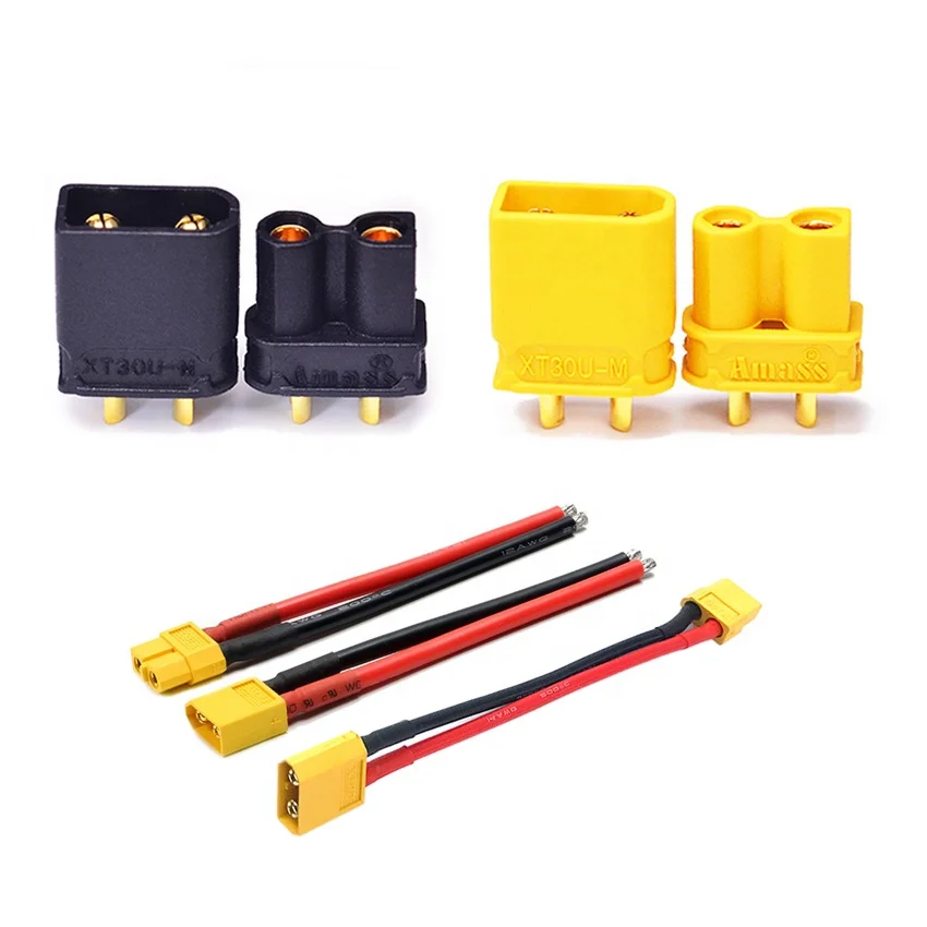 Original Amass Male Female Electronics Banana Plug XT30U XT30U-F XT30U XT30 Connector With 10CM Extension Cable