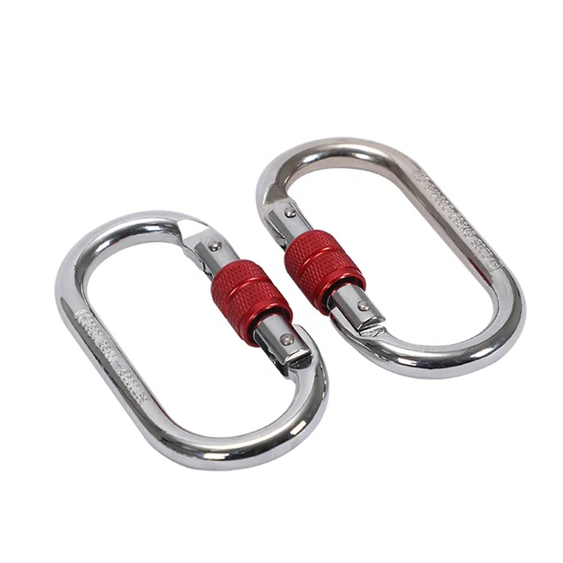 Alloy steel O-type main lock outdoor carabiner quick drop safety buckle rock climbing aerial work equipment