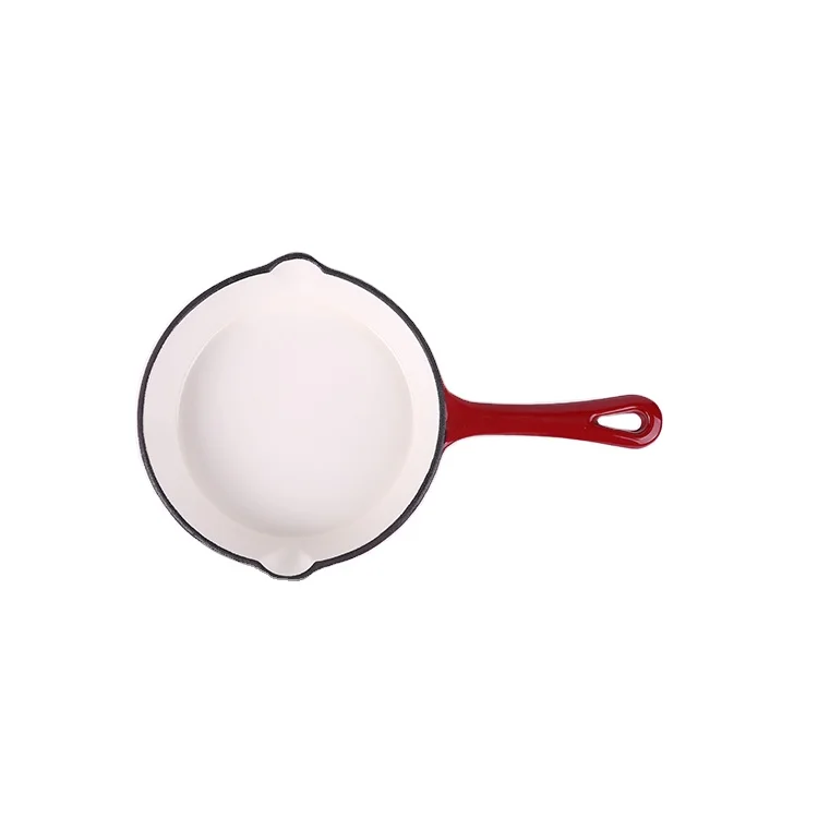 Heat-Resistant Non Stick Egg Enameled Round Cast Iron Skillet Frying Pan Set Kitchen Cookware Pot