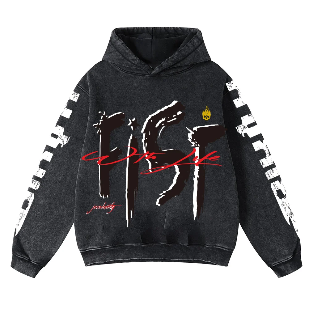 Heavyweight Custom Logo Puff Print Essentials Hoodies Terry Tracksuits Cotton Sweatshirt Acid Wash Streetwear Hoodie Men