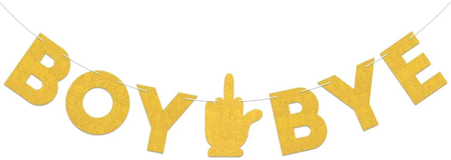 Gold Gliter Paper Divorced AF Banner Finally Divorced Boy Bye Banner Happy Divorce Party Sign Decorations