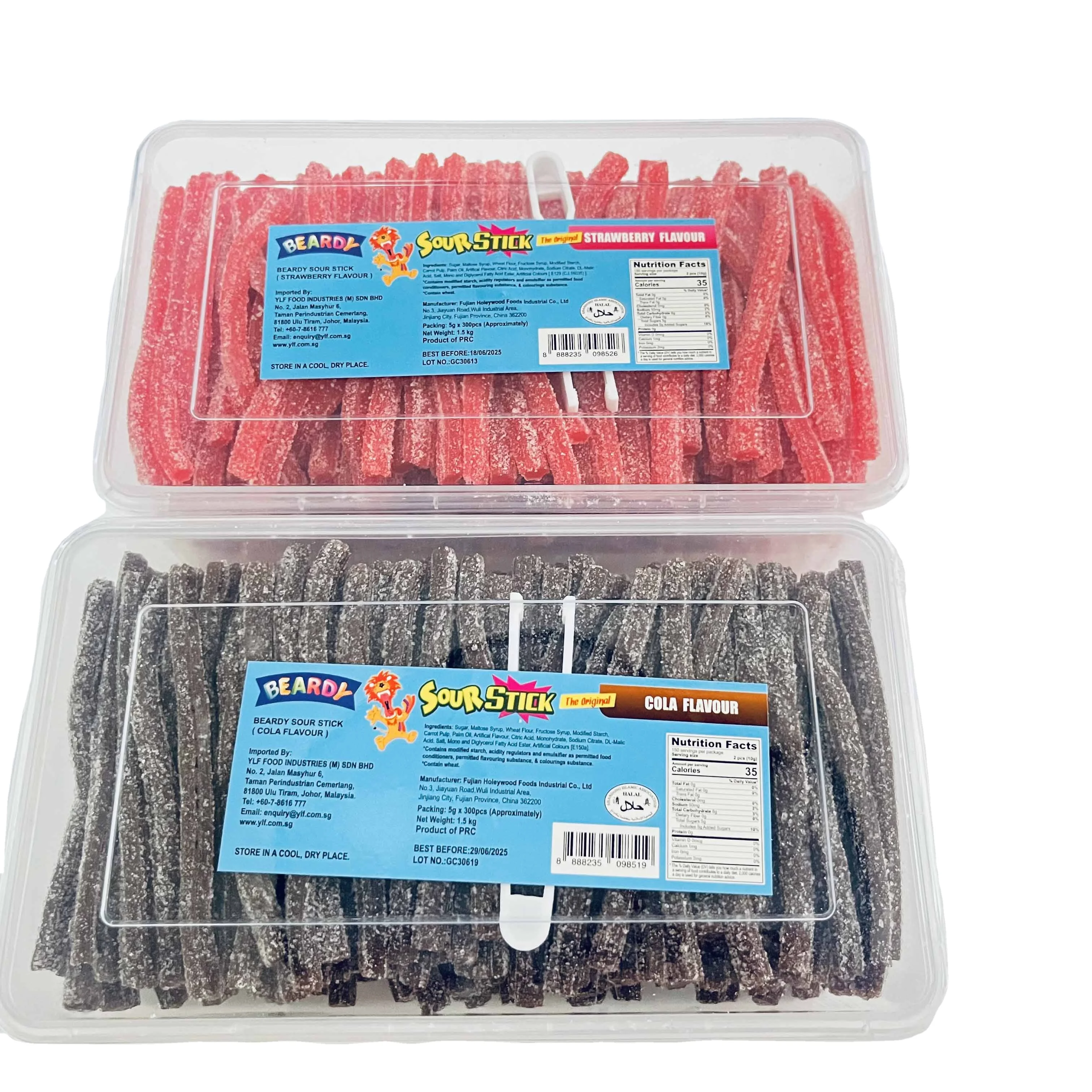 Sour Stick Box Packaging Strawberry Fruit Chews Candy  Gummy Candy Soft Candy Fruity Flavor Ready to Eat