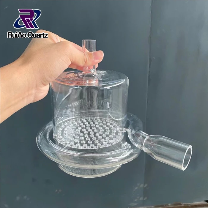 Professional customized silica vacuum quartz glass waste/collecting bottle