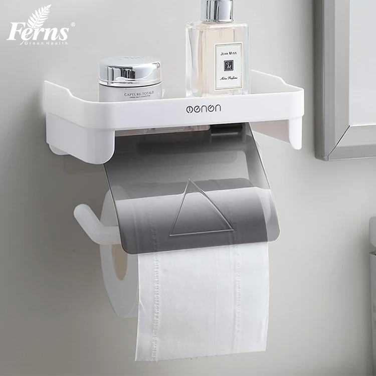 Wall Mount Toilet Paper Towel Holder Bathroom Storage Rack clear plastic towel holder