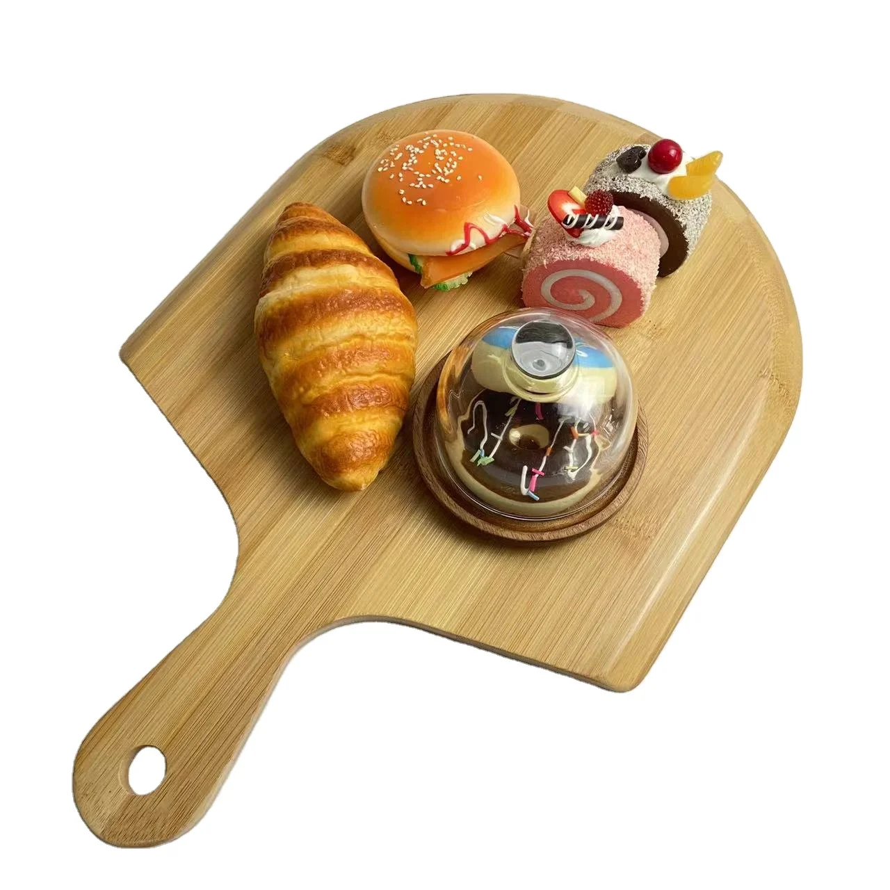 Diyue Bamboo Shovel Pizza peel Serving Tray Plate Custom Design Serving Board Charcuterie Pizza Spatula Paddle for Baking
