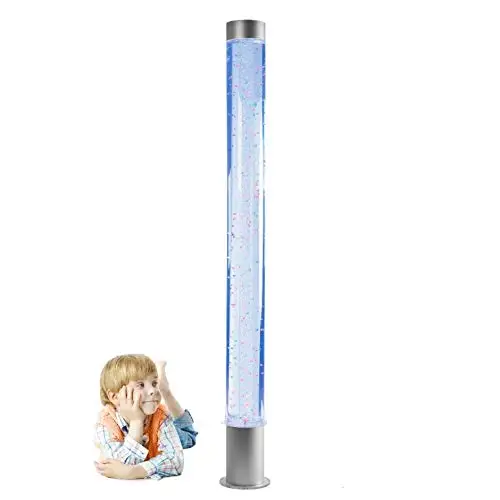 Sensory Bubble Tube  6 Foot Bead Water Tower Color Changing Floor Lamp APP Controlled Calming Effect