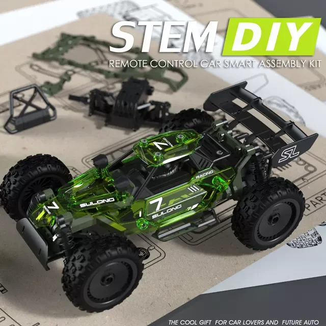 1:18 Р/У Машинки 2 4 ГГц игрушки на пульте управления автомобиль Радиоуправляемый гоночный DIY Строительные наборы для детей стволовых игрушка в подарок