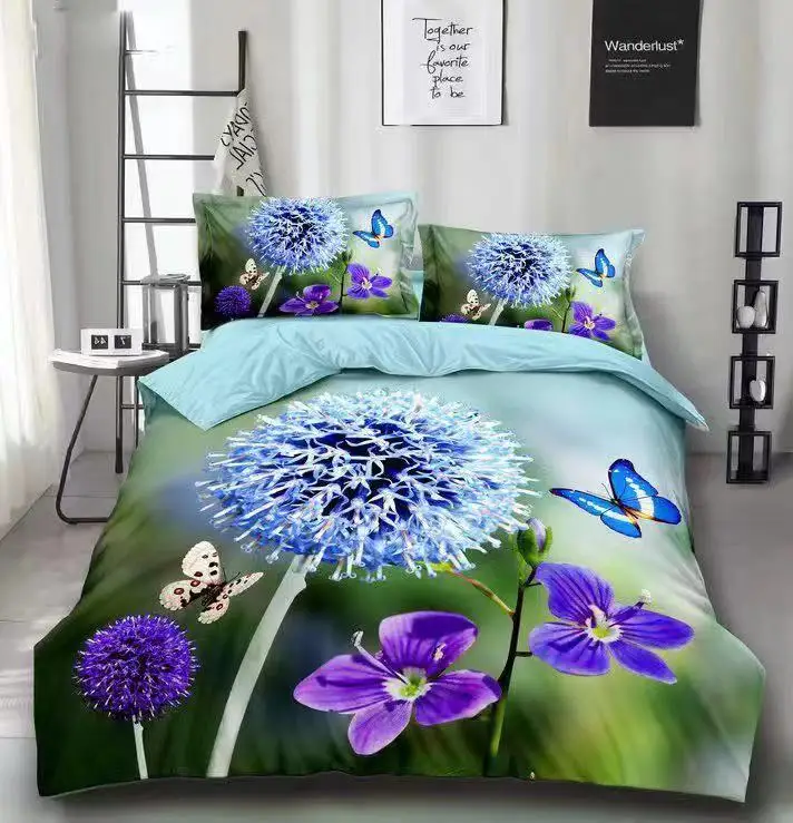3D flat screen disperse printing polyester bedsheet fabric