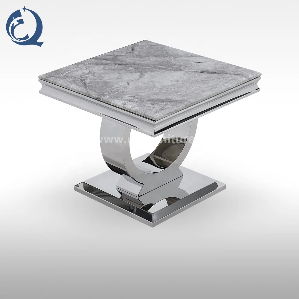 Современный набор мебели для гостиной, зеркальный мраморный боковой столик, Маленький журнальный столик
