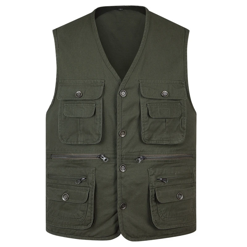 Outdoor Comfort Thick Warm Sleeveless Work Wear Waistcoat Mens Cotton MultI Pocket Fishing Journalist Casual Vest