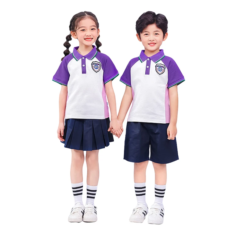 School Sports Wear 2PC set polo shirt short pant Breathable Casual Cute School Uniform Tracksuit