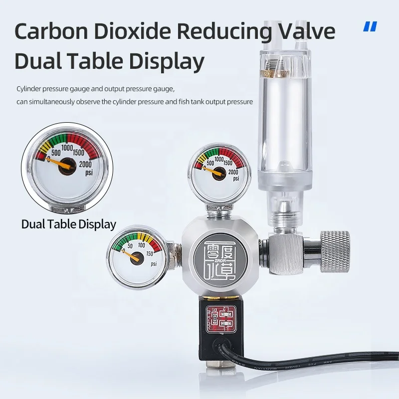 WYIN R104 DIY Aquarium co2 regulators ZRDR Double table Fish Tank Accessories  Aquarium CO2 equipment co2 gas regulator