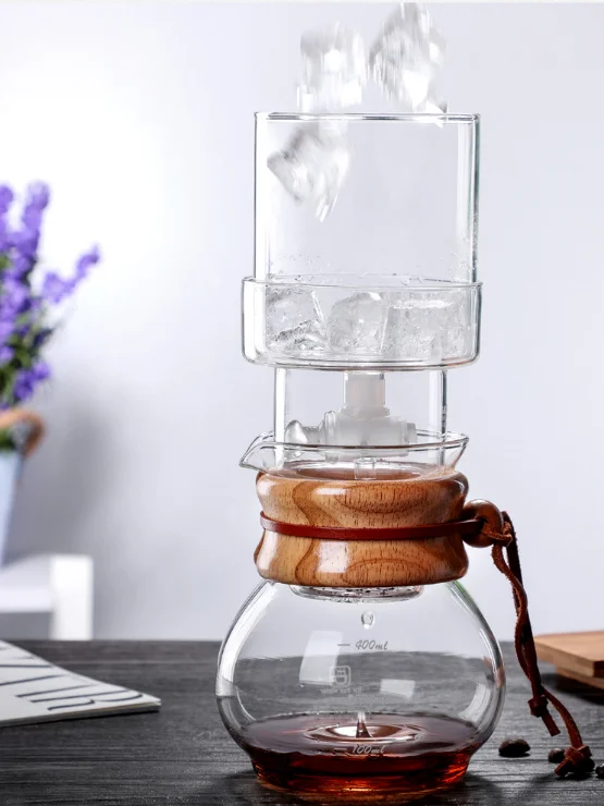 New Design Pour Over Ice Drip Coffee Maker Handmade Glass Brew Drip Coffee Maker Household Coffee Maker Portable Cold Brew Pot