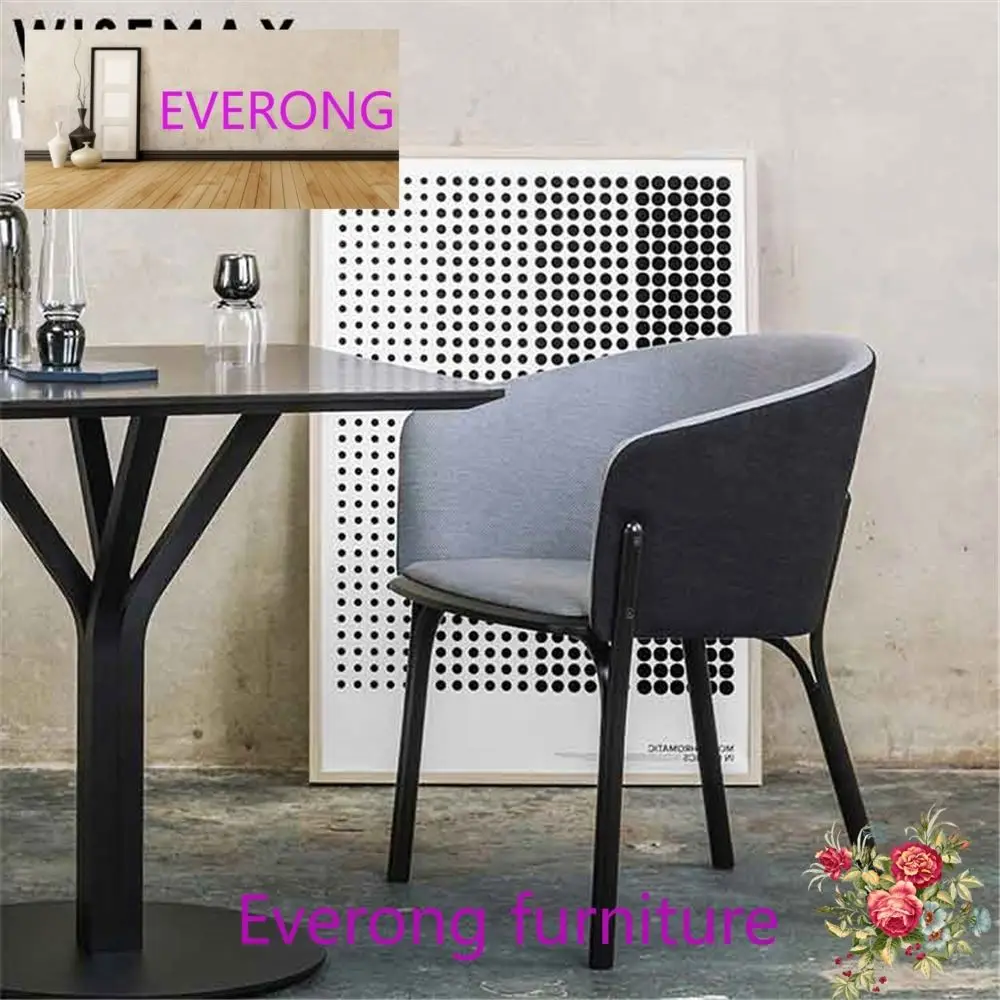 EV FURNITURE Restaurant dining room wooden armchair leather fabric upholstery comfortable dining chair