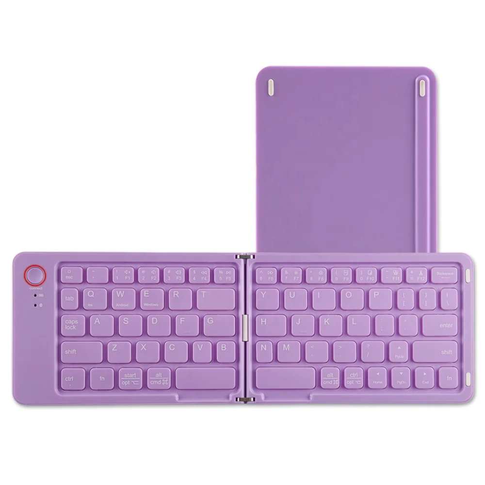 Mini portable double twice folded wireless 2 fold cell phone mobile phone folding keyboard for mac ipad tablets laptops