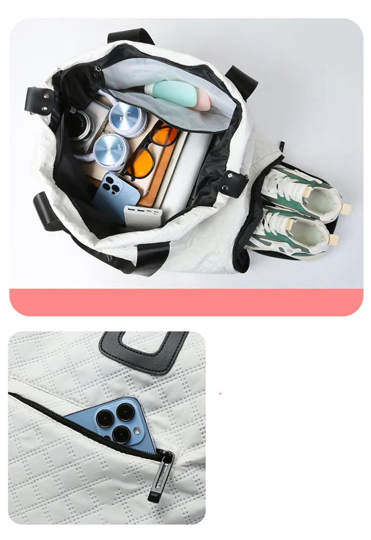 Large Duffle Tote Bag Weekender Carry on Overnight Bags for Women Travel With Trolley Sleeve Wet Pocket Sports Tote Gym Bag