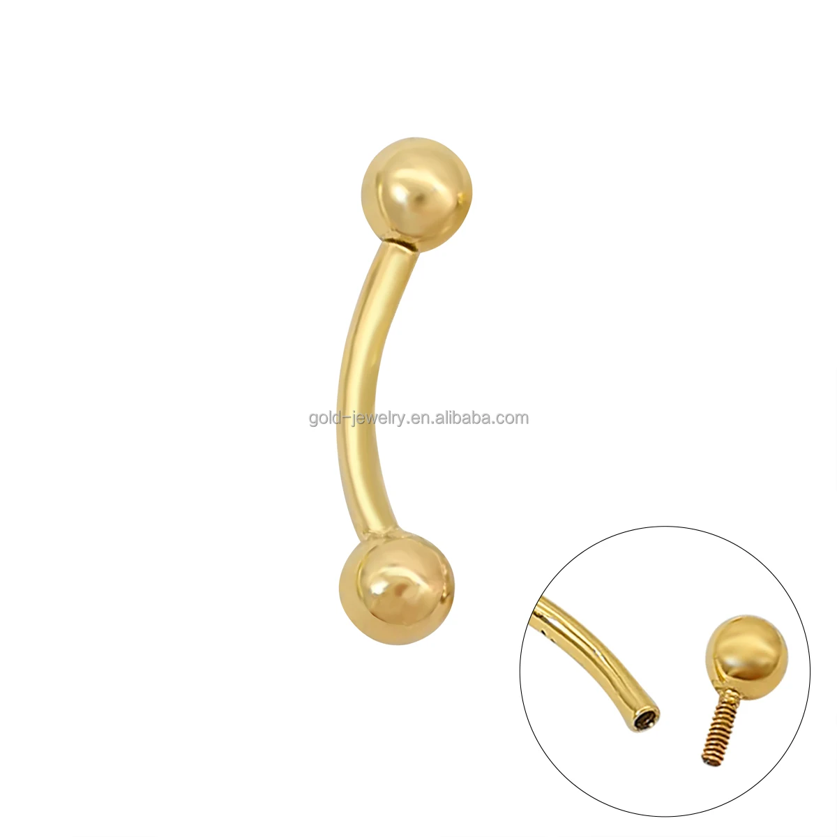 Ювелирные изделия из чистого золота 14k AU585 желтые золотые кольца пупка пирсинг ювелирные оптом